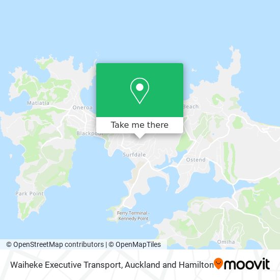 Waiheke Executive Transport map