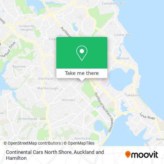 Continental Cars North Shore map