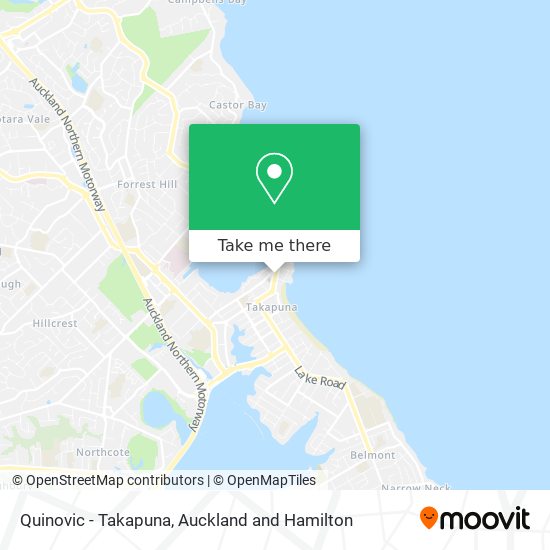 Quinovic - Takapuna map