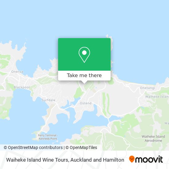 Waiheke Island Wine Tours map