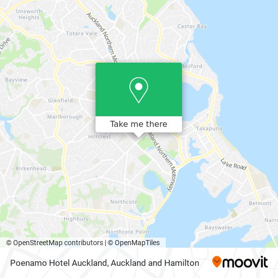 Poenamo Hotel Auckland map