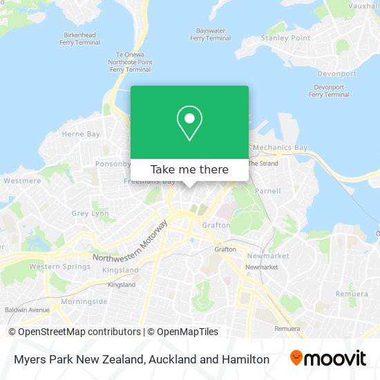 Myers Park New Zealand map