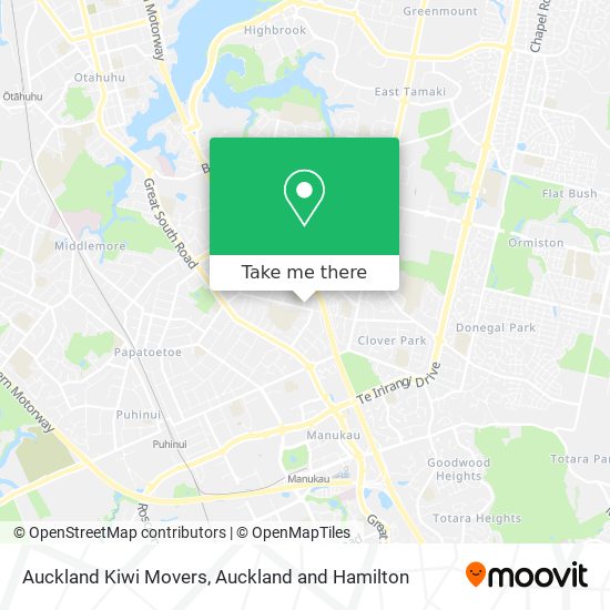 Auckland Kiwi Movers map