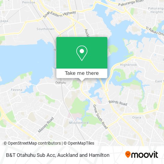 B&T Otahuhu Sub Acc map