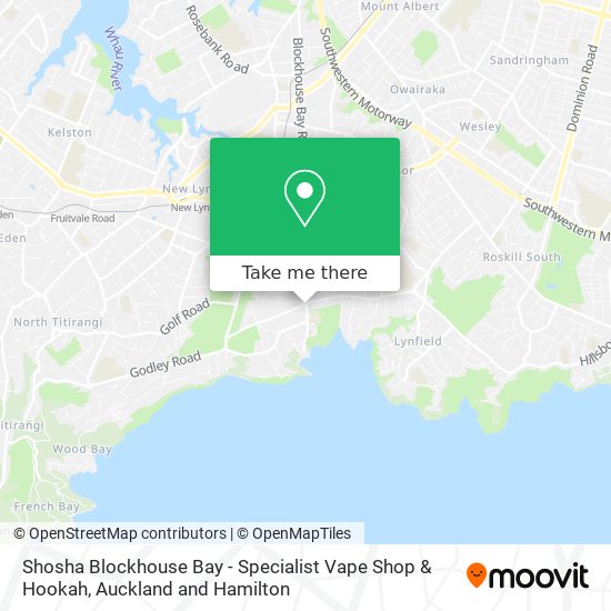Shosha Blockhouse Bay - Specialist Vape Shop & Hookah map