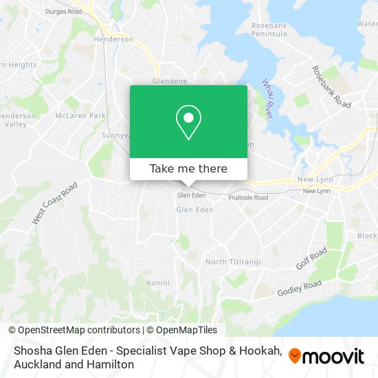 Shosha Glen Eden - Specialist Vape Shop & Hookah map