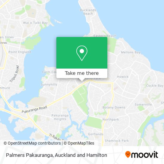 Palmers Pakauranga map