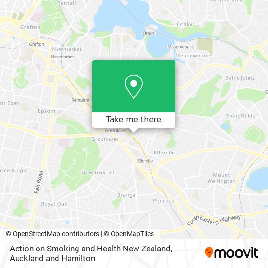 Action on Smoking and Health New Zealand map