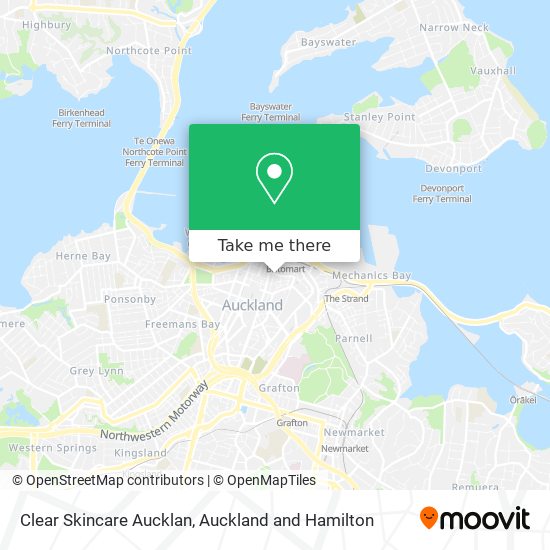 Clear Skincare Aucklan map