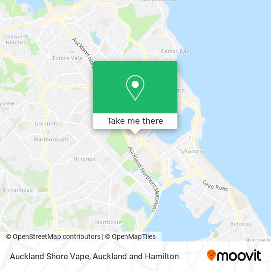 Auckland Shore Vape map