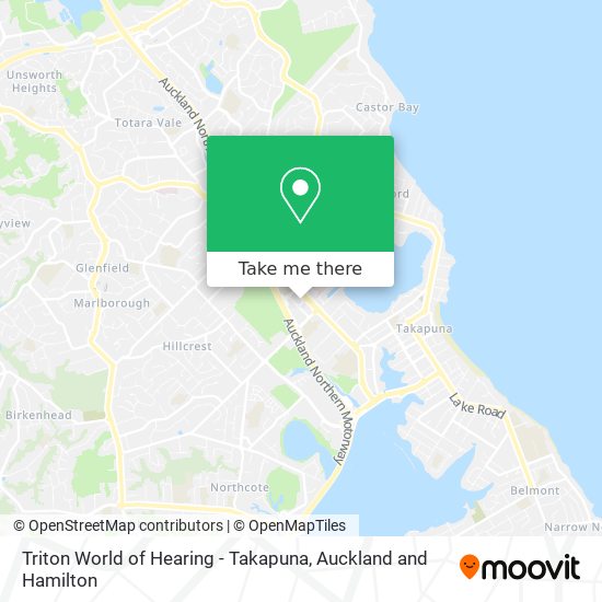 Triton World of Hearing - Takapuna map