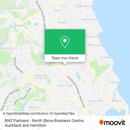 BNZ Partners - North Shore Business Centre map