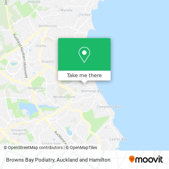 Browns Bay Podiatry map