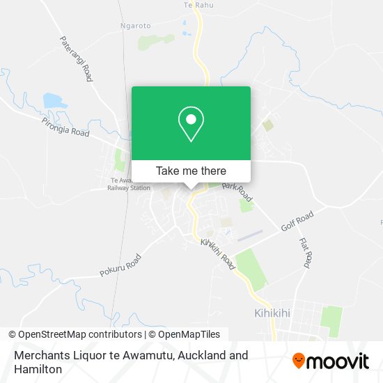 Merchants Liquor te Awamutu map