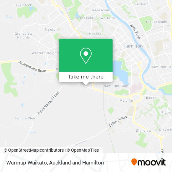 Warmup Waikato map
