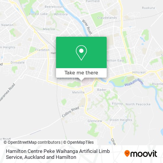 How to get to Hamilton Centre Peke Waihanga Artificial Limb Service in