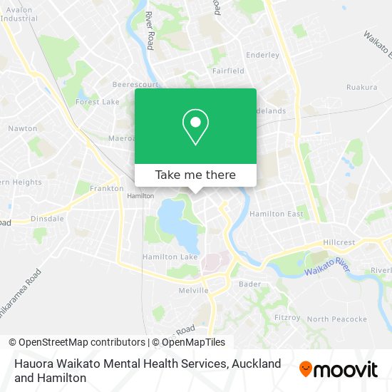 Hauora Waikato Mental Health Services map