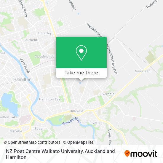 NZ Post Centre Waikato University map