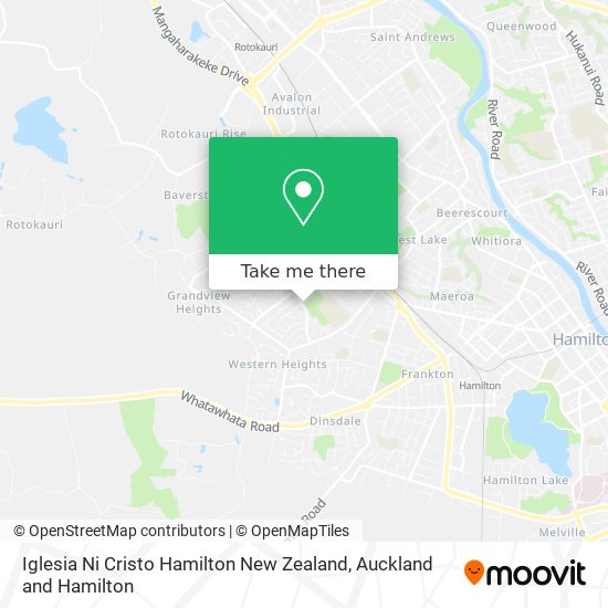 Iglesia Ni Cristo Hamilton New Zealand map