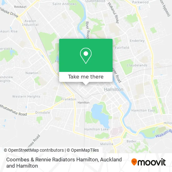 Coombes & Rennie Radiators Hamilton map