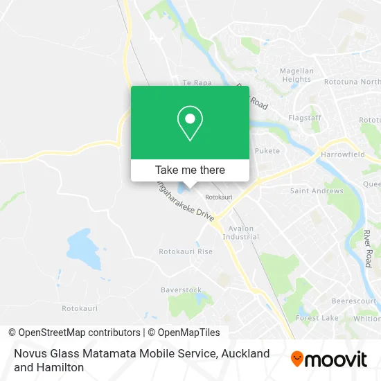 Novus Glass Matamata Mobile Service map