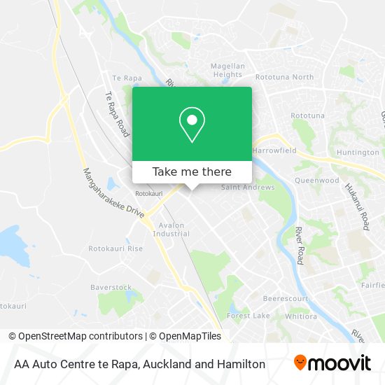 AA Auto Centre te Rapa map