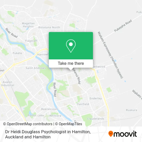 Dr Heidi Douglass Psychologist in Hamilton map