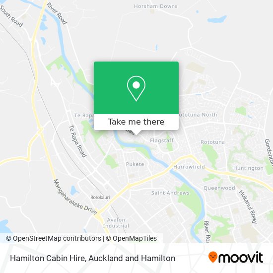 Hamilton Cabin Hire map