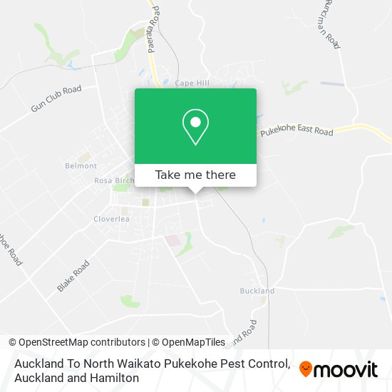 Auckland To North Waikato Pukekohe Pest Control地图