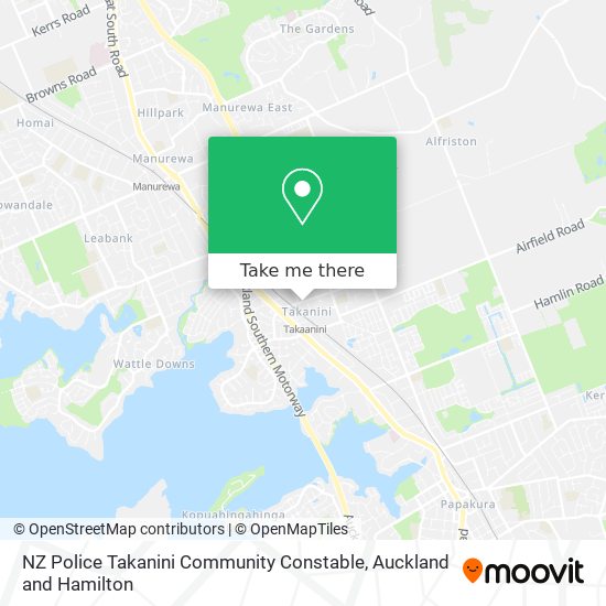 NZ Police Takanini Community Constable map
