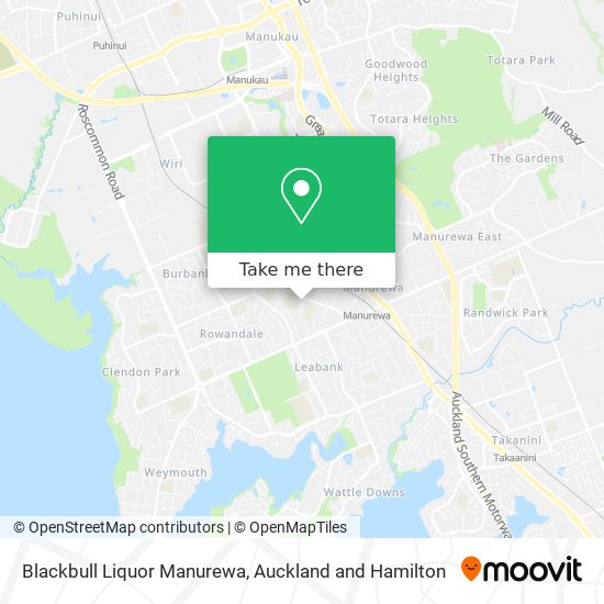 Blackbull Liquor Manurewa map