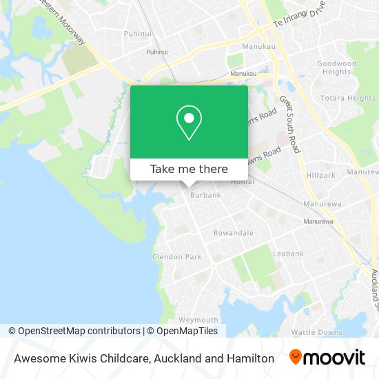 Awesome Kiwis Childcare map