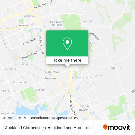 Auckland Clotheslines map