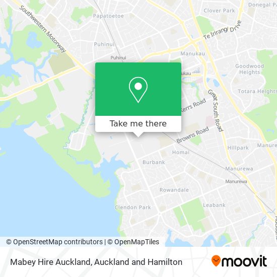 Mabey Hire Auckland map