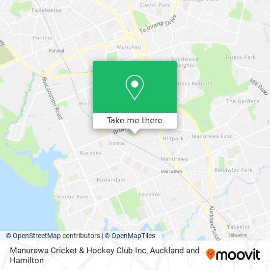 Manurewa Cricket & Hockey Club Inc map