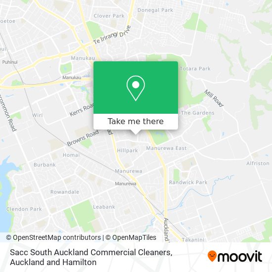 Sacc South Auckland Commercial Cleaners map