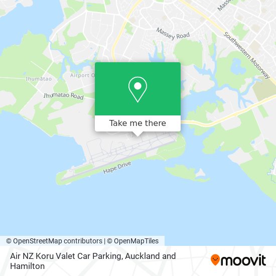 Air NZ Koru Valet Car Parking map