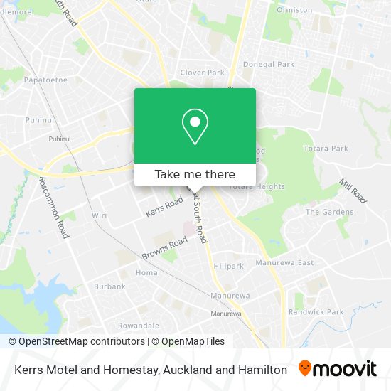 Kerrs Motel and Homestay map