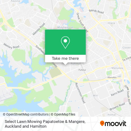 Select Lawn Mowing Papatoetoe & Mangere map