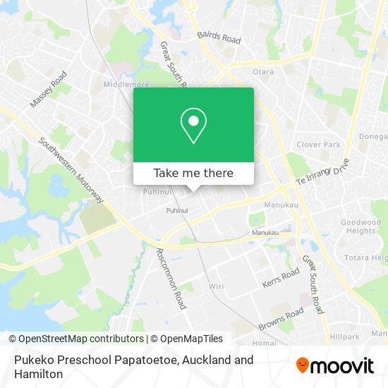 Pukeko Preschool Papatoetoe map