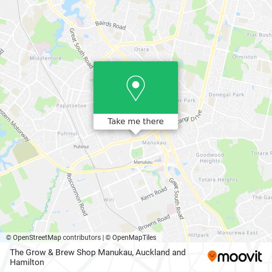 The Grow & Brew Shop Manukau map