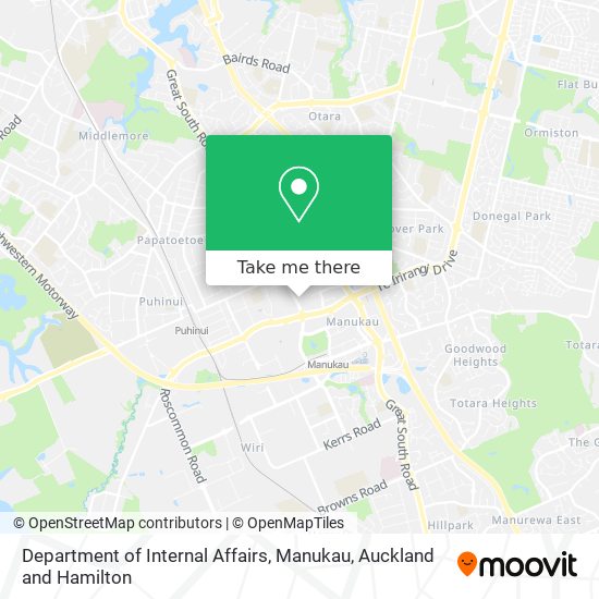 Department of Internal Affairs, Manukau map