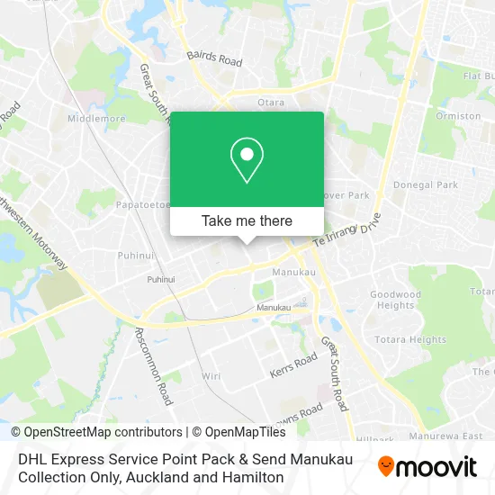 DHL Express Service Point Pack & Send Manukau Collection Only map