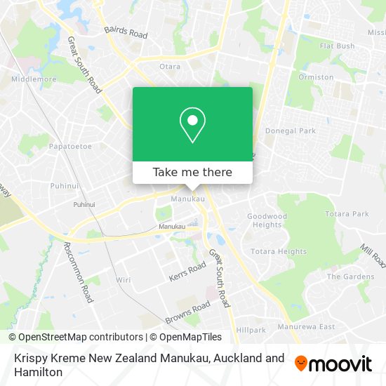 Krispy Kreme New Zealand Manukau map