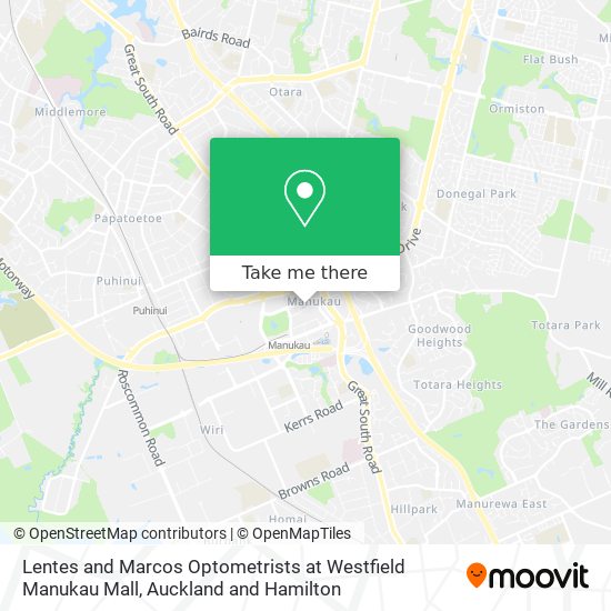 Lentes and Marcos Optometrists at Westfield Manukau Mall map