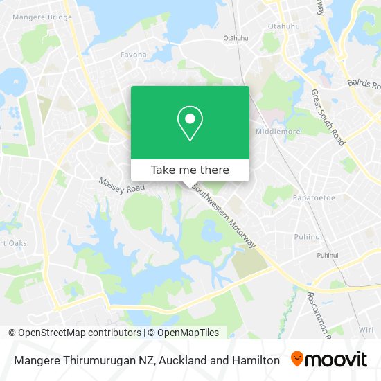 Mangere Thirumurugan NZ map