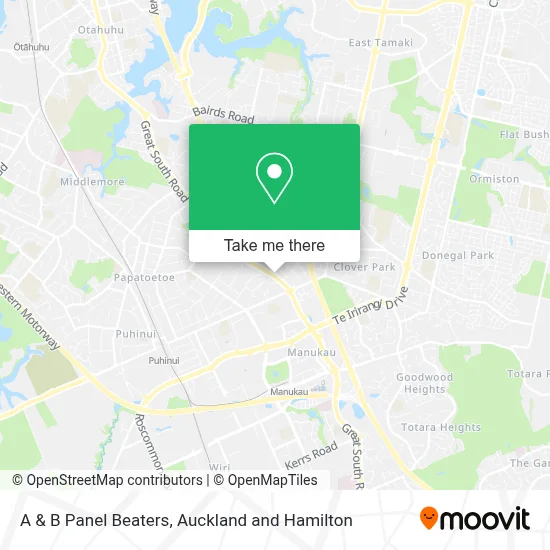 A & B Panel Beaters map