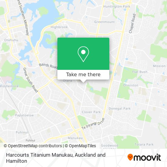 Harcourts Titanium Manukau map