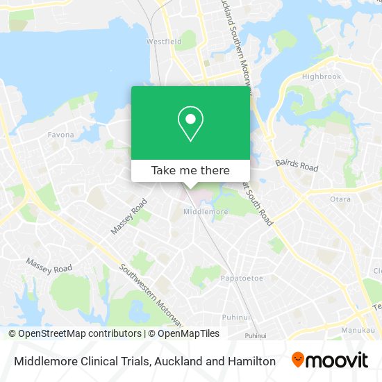 Middlemore Clinical Trials map