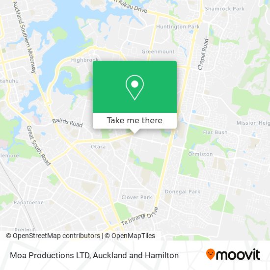 Moa Productions LTD map
